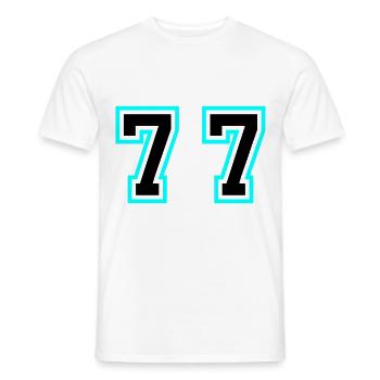 77 Number Symbol - Men's T-Shirt - white - Front - AI Model Male 178 dark (178cm)