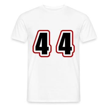 44 Number College - Men's T-Shirt - white - Front - AI Model Male 178 dark (178cm)