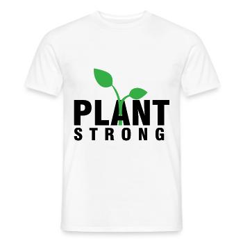 Plant strong légumes végétaliens cadeau sans viande - T-shirt homme - blanc - Devant - AI Model Male 178 dark (178cm)