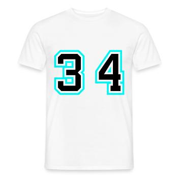 34 Zahl symbol - Männer T-Shirt - Weiß - Vorne - AI Model Male 178 dark (178cm)