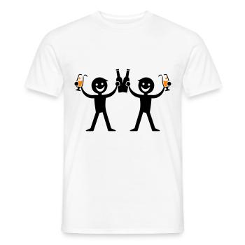 Boire une bouteille de bière - T-shirt homme - blanc - Devant - AI Model Male 178 dark (178cm)