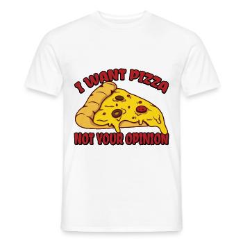 Je veux de la pizza, pas votre opinion 3 - T-shirt homme - blanc - Devant - AI Model Male 178 dark (178cm)