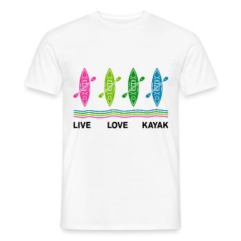 Live Love Kayak Kayaking Rowing Rower Canoe Rower - Männer T-Shirt - Weiß - Vorne - AI Model Male 178 dark (178cm)