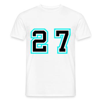 27 Zahl symbol - Männer T-Shirt - Weiß - Vorne - AI Model Male 178 dark (178cm)