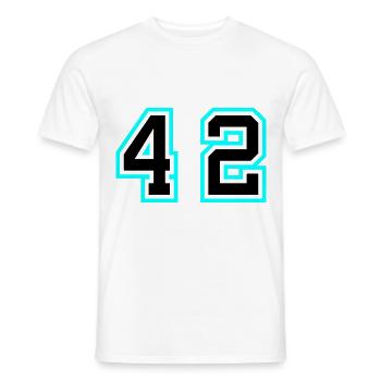 42 Number symbol - Men's T-Shirt - white - Front - AI Model Male 178 dark (178cm)