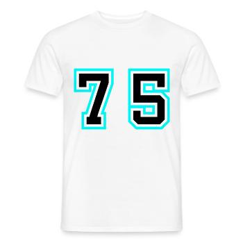75 Number Symbol - Men's T-Shirt - white - Front - AI Model Male 178 dark (178cm)