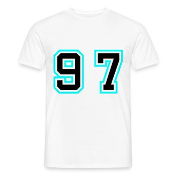 97 Number Symbol - Men's T-Shirt - white - Front - AI Model Male 178 dark (178cm)