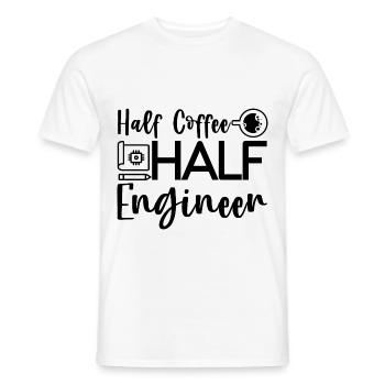 Half Coffee Half Engineer 4 - Men's T-Shirt - white - Front - AI Model Male 178 dark (178cm)