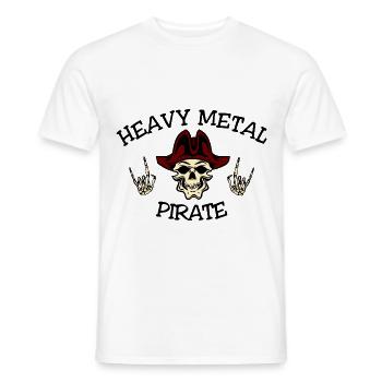 Heavy Metal Pirate Skull - Men's T-Shirt - white - Front - AI Model Male 178 dark (178cm)