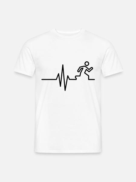 Laufen Symbol Herzschlag Läufer - Männer T-Shirt - Weiß