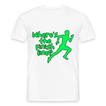 Où est la ligne d’arrivée 4 - T-shirt homme - blanc - Devant - AI Model Male 178 dark (178cm)
