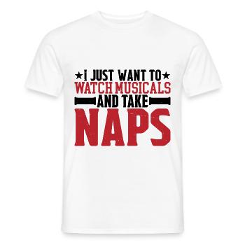 I Just Want To Watch Musicals And Take Naps 3 - Men's T-Shirt - white - Front - AI Model Male 178 dark (178cm)