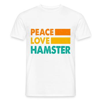 Peace Love Hamster Animal Owner Hamster Lover Pet - Männer T-Shirt - Weiß - Vorne - AI Model Male 178 dark (178cm)