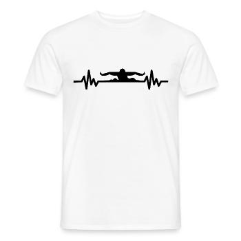 Heartbeat Swimmer - Diver Water Sports Athlete - Men's T-Shirt - white - Front - AI Model Male 178 dark (178cm)
