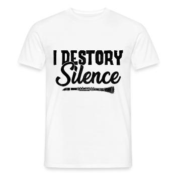 Oboe I Destroy Silence Oboe Basoonist Marching Ban - Men's T-Shirt - white - Front - AI Model Male 178 dark (178cm)