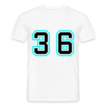 36 Number Symbol - Men's T-Shirt - white - Front - AI Model Male 178 dark (178cm)