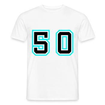Symbole de 50 chiffres - T-shirt homme - blanc - Devant - AI Model Male 178 dark (178cm)