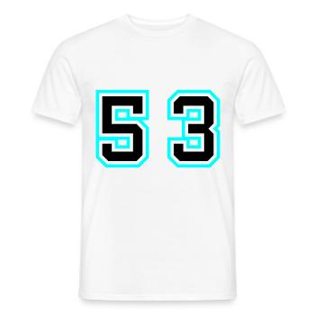 53 Number Symbol - Men's T-Shirt - white - Front - AI Model Male 178 dark (178cm)