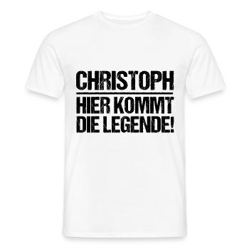 First name Chris Christoph - Men's T-Shirt - white - Front - AI Model Male 178 dark (178cm)