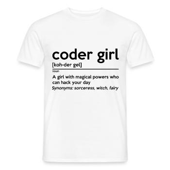 Coding Girl Definition Noun Software Developer Pro - Männer T-Shirt - Weiß - Vorne - AI Model Male 178 dark (178cm)
