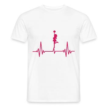 ECG Heartbeat Cheerleading Cheerleader Cheerdance - Männer T-Shirt - Weiß - Vorne - AI Model Male 178 dark (178cm)