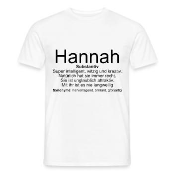 Name Definition Hannah - Männer T-Shirt - Weiß - Vorne - AI Model Male 178 dark (178cm)