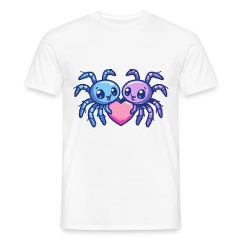 Couple de tarentules Amour Araignée Amoureuse - T-shirt homme - blanc - Devant - AI Model Male 178 dark (178cm)
