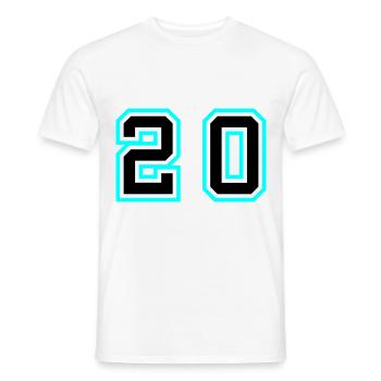 20 number symbol - Men's T-Shirt - white - Front - AI Model Male 178 dark (178cm)