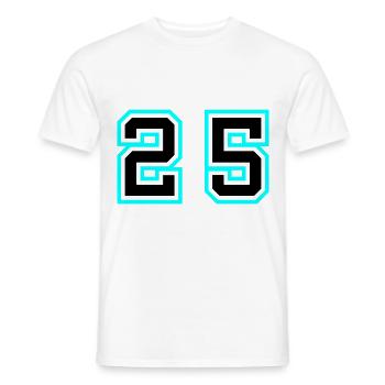 25 Zahl symbol - Männer T-Shirt - Weiß - Vorne - AI Model Male 178 dark (178cm)