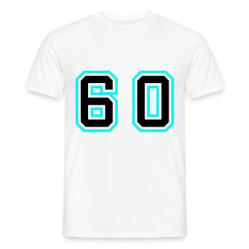 60 Number Symbol - Men's T-Shirt - white - Front - AI Model Male 178 dark (178cm)