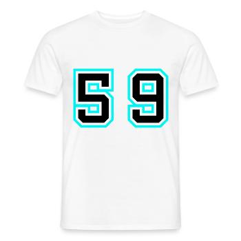 59 Number Symbol - Men's T-Shirt - white - Front - AI Model Male 178 dark (178cm)