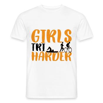 Girls Tri Harder 6 - Men's T-Shirt - white - Front - AI Model Male 178 dark (178cm)