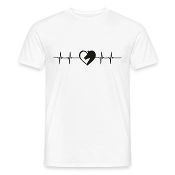 Heartbeat Cheval - T-shirt homme - blanc - Devant - AI Model Male 178 dark (178cm)