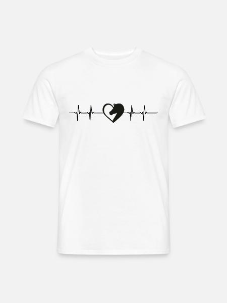 Herzschlag Pferd - Männer T-Shirt - Weiß