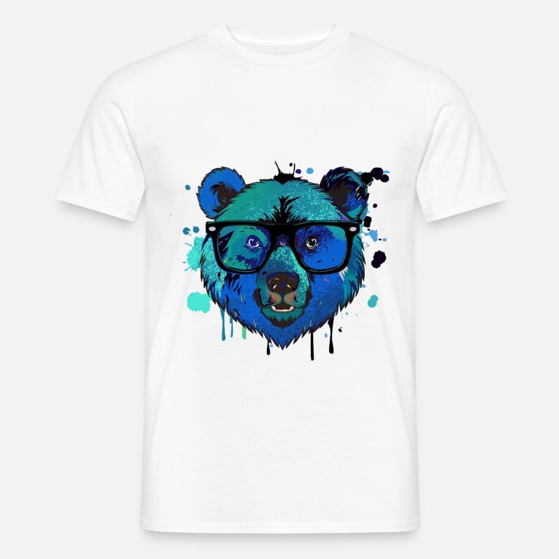 Bär,graffiti ,malerei , bunt,Nerd - Männer T-Shirt - Weiß