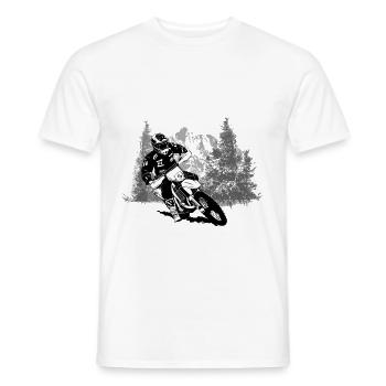 Enduro - offroad - motorcycle terrain sport - Men's T-Shirt - white - Front - AI Model Male 178 dark (178cm)
