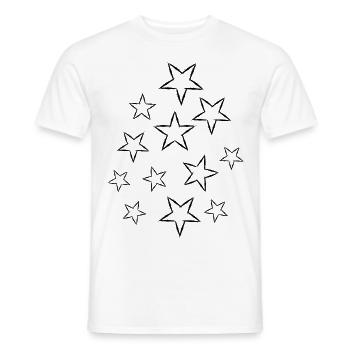 Sterne Design Vektor Schwarz Sternenhimmel - Männer T-Shirt - Weiß - Vorne - AI Model Male 178 dark (178cm)