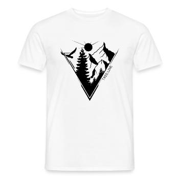 Tree line hikers nature mountain forest gifts - Men's T-Shirt - white - Front - AI Model Male 178 dark (178cm)