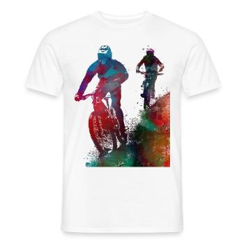Cycling Bike sport art #cycling #sport - Men's T-Shirt - white - Front - AI Model Male 178 dark (178cm)