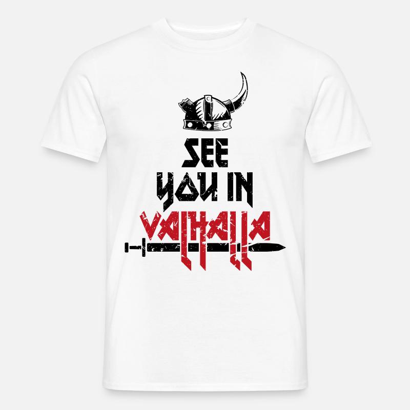 Valhalla Vikings Wikinger Assasin - Männer T-Shirt - Weiß