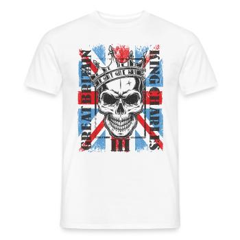 Crâne Roi Charles König Angleterre Monarque - T-shirt homme - blanc - Devant - AI Model Male 178 dark (178cm)