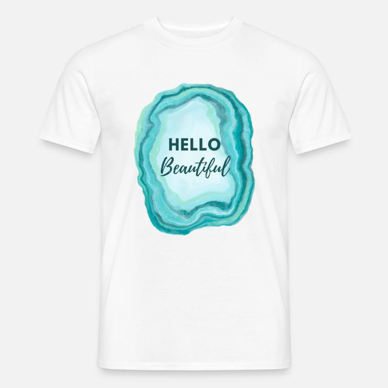 Hello Beautiful - Männer T-Shirt - Weiß