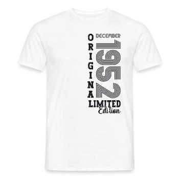 Cadeau original du 70e anniversaire de décembre 1952 - T-shirt homme - blanc - Devant - AI Model Male 178 dark (178cm)