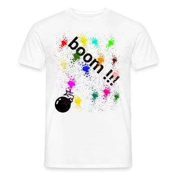 boom - T-shirt homme - blanc - Devant - AI Model Male 178 dark (178cm)