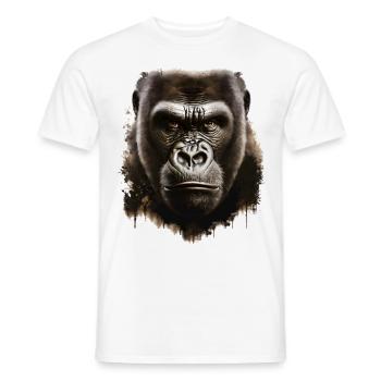 Funny Gorilla Monkey T-Shirt - Men's T-Shirt - white - Front - AI Model Male 178 dark (178cm)