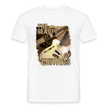 The Beauty Of Guitars - Men's T-Shirt - white - Front - AI Model Male 178 dark (178cm)
