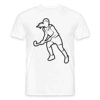 Joueuse de hockey Joueuse de hockey sur gazon - T-shirt homme - blanc - Devant - AI Model Male 178 dark (178cm)