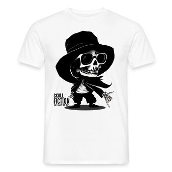 Totenkopf Skull Fiction Totenschädel - Men's T-Shirt - white - Front - AI Model Male 178 dark (178cm)