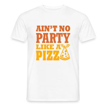 Il n’y a pas de fête comme une pizza - T-shirt homme - blanc - Devant - AI Model Male 178 dark (178cm)