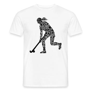 Feldhockey Symbole Hockey Frauen Hockeyspielerin - Männer T-Shirt - Weiß - Vorne - AI Model Male 178 dark (178cm)